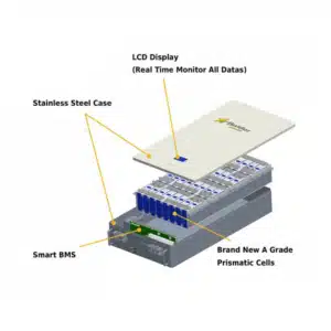 بطارية باور وول مزودة بنظام إدارة بطارية ذكي وشاشة عرض LCD