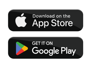 Download on the App Store and Get it on Google Play buttons