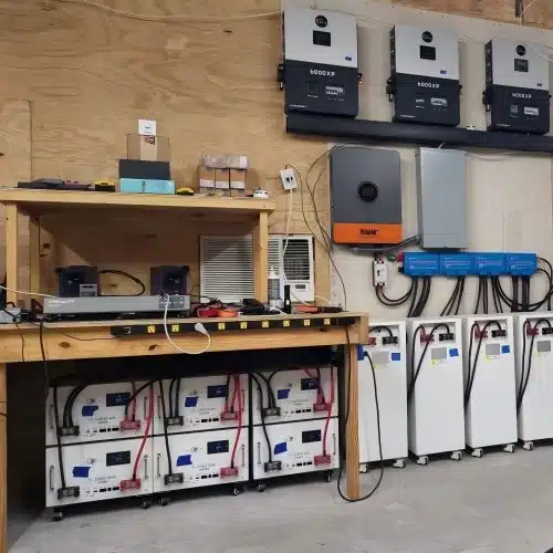 Residential solar battery storage system with inverters