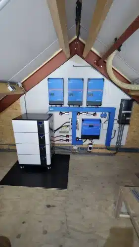 Lithium battery storage integrated with solar power system for energy backup