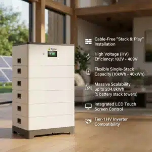 Infografía de características de baterías HV apiladas sin cables