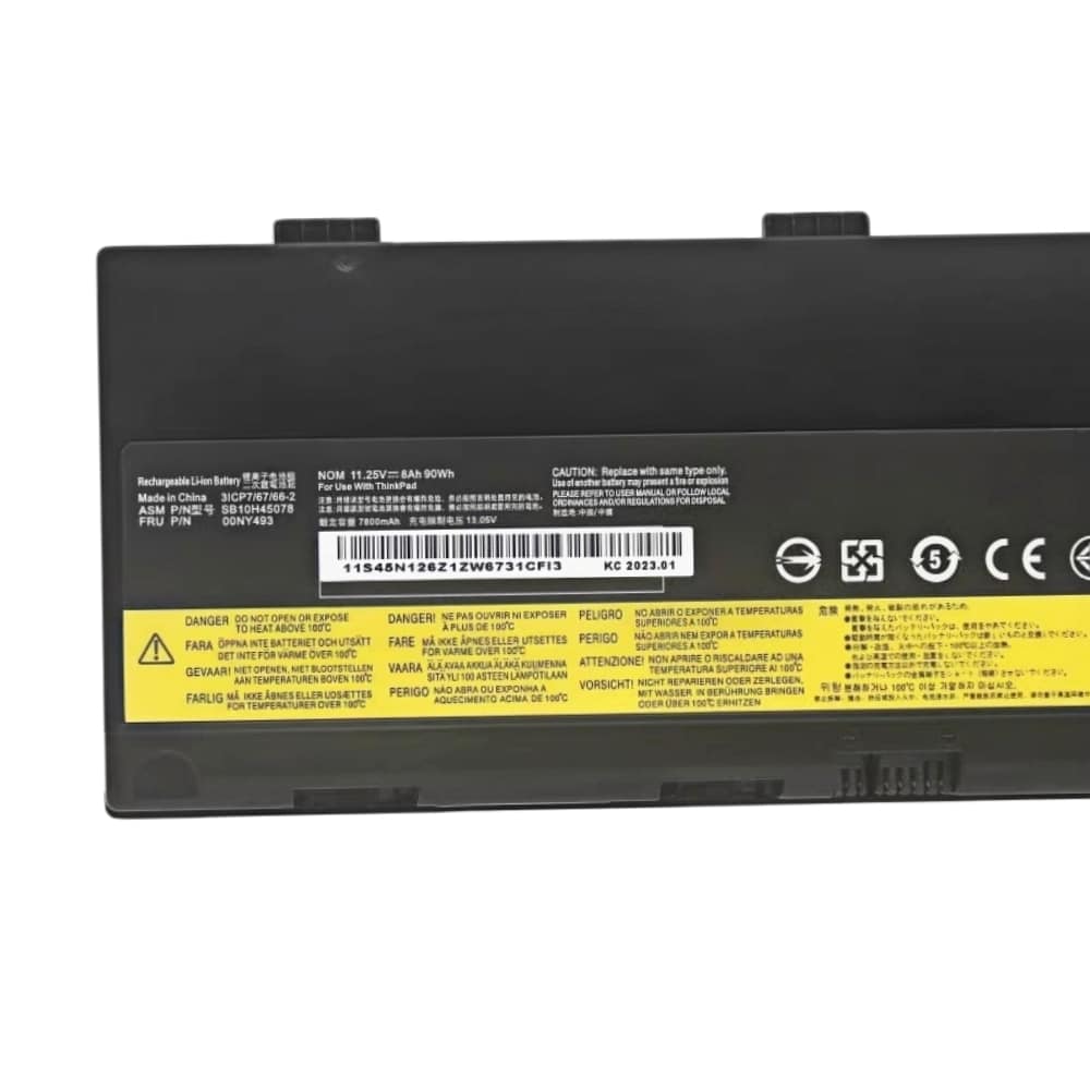 00NY493 replacement battery for Lenovo ThinkPad P50 P51 P52 — 90Wh 11.25V 6 cell Li ion, wholesale distributor stock (1)