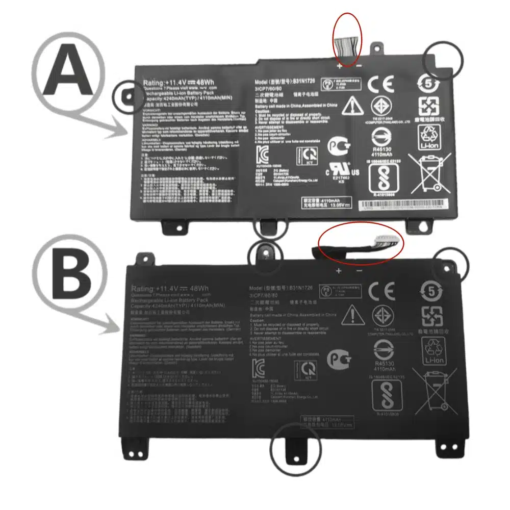 ASUS B31N1726 B31BN91 0B200-02760000 0B200-02910000 Replacement Battery Wholesale 48Wh VivoBook X510UA S510UA TUF FX504GE FX505DT FX80GD