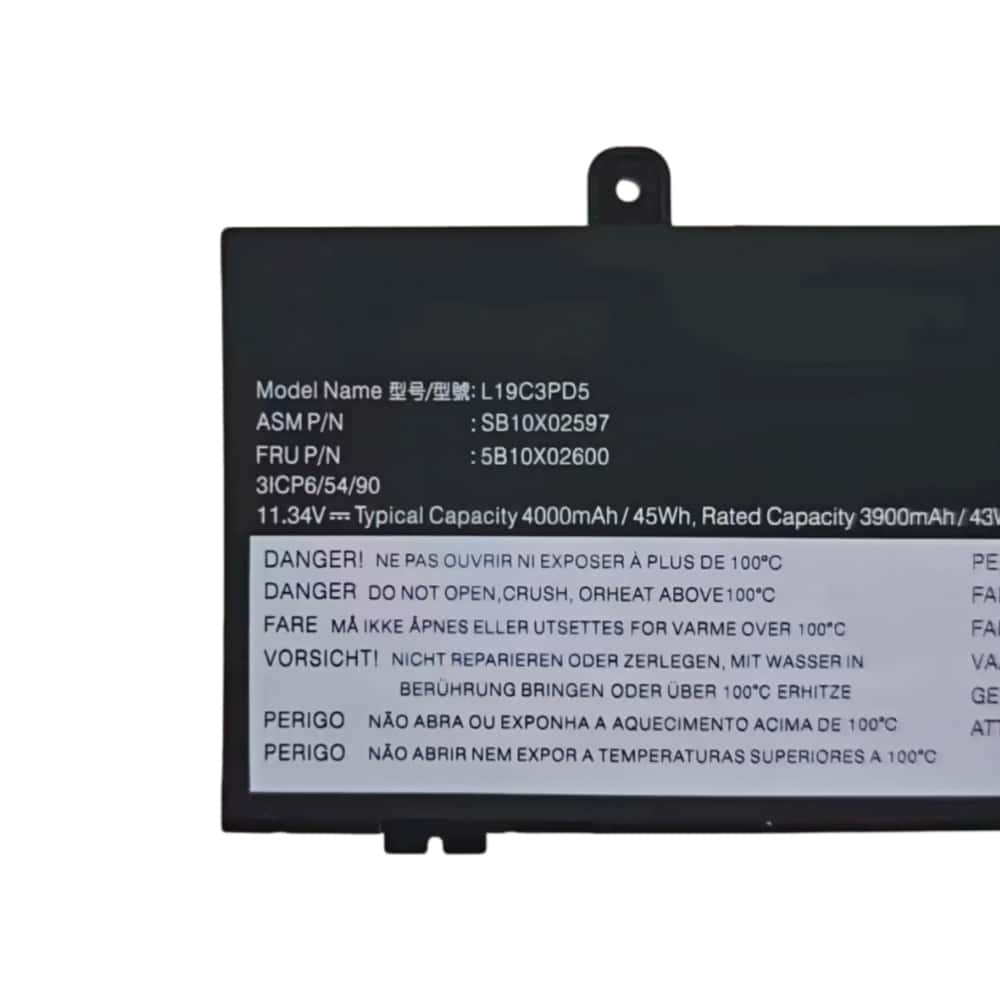 L19C3PD5 replacement battery for Lenovo ThinkPad E14 E15 Gen 2 Gen 3 Gen 4 — 45Wh 11.34V 3 cell Li ion, wholesale distributor stock (4)