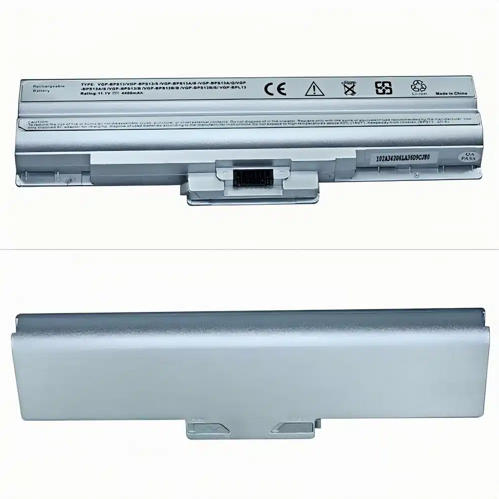 vgp bps13 sony vaio vgn aw vgn cs vgn fw 111v 4400mah silver manufacturer stock battery