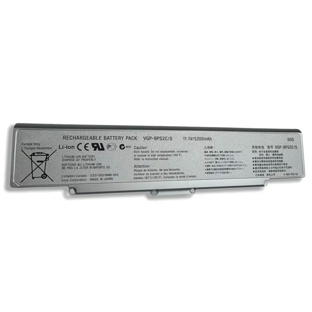 vgp bps2c sony vaio vgn ar vgn c vgn fe vgn fs vgn s vgn sz 111v 49wh silver factory wholesale battery (3)