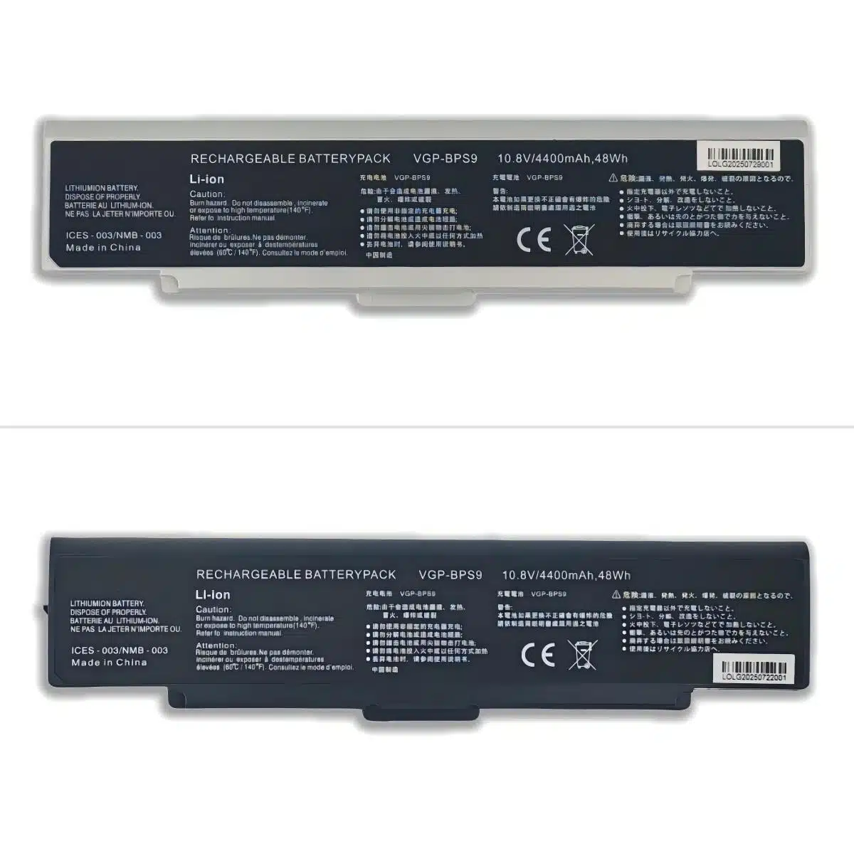 vgp bps9 sony vaio vgn ar vgn cr vgn nr vgn sz 111v 49wh black silver wholesale supply battery (4)