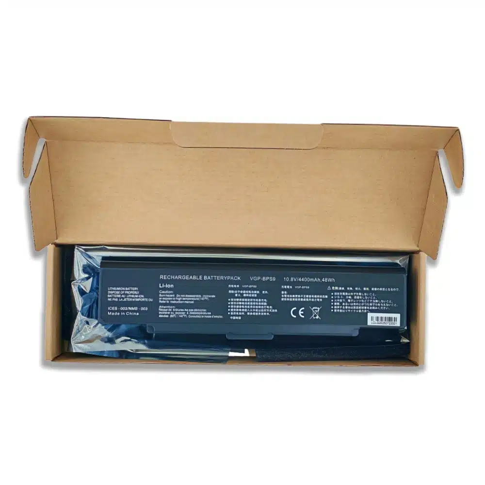vgp bps9 sony vaio vgn ar vgn cr vgn nr vgn sz 111v 49wh black silver wholesale supply battery packing details(6)