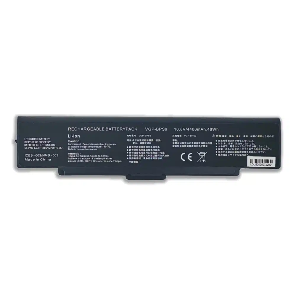 vgp bps9 sony vaio vgn ar vgn cr vgn nr vgn sz 111v 49wh black wholesale supply battery (3)