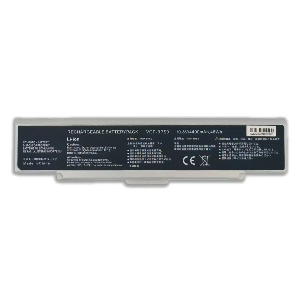 vgp bps9 sony vaio vgn ar vgn cr vgn nr vgn sz 111v 49wh silver wholesale supply battery (2)