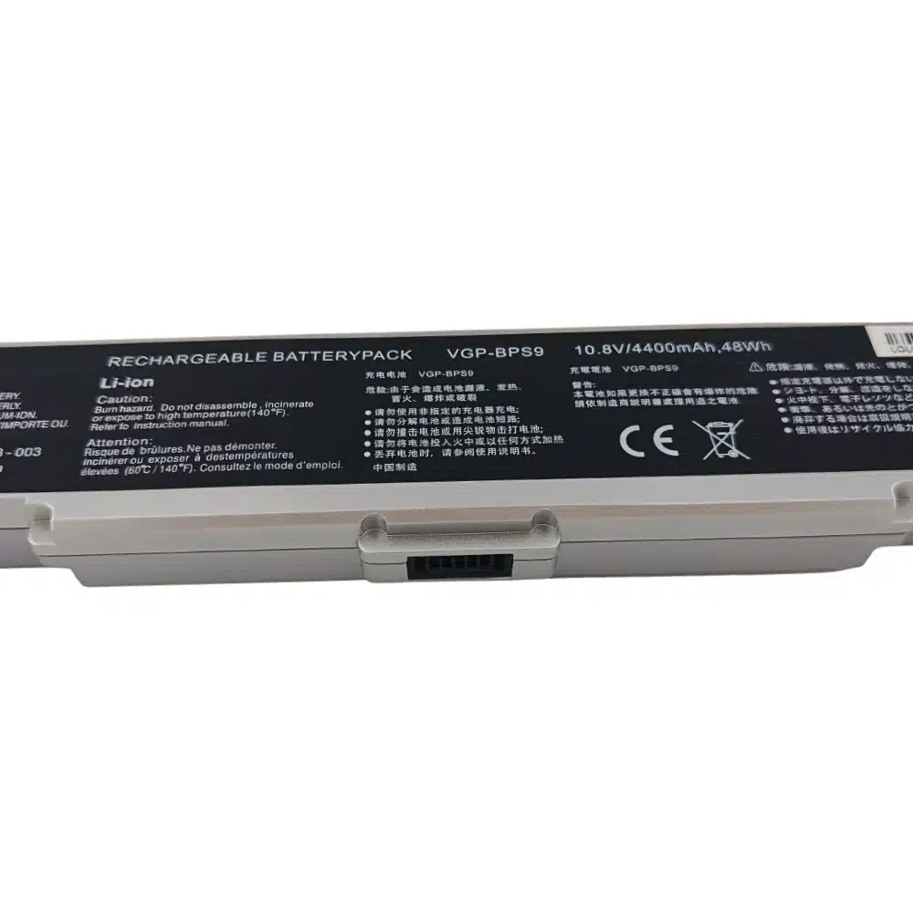 vgp bps9 sony vaio vgn ar vgn cr vgn nr vgn sz 111v 49wh silver wholesale supply battery plug connector details(5)