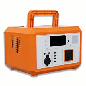 bpe 600w portable power station front view yellow